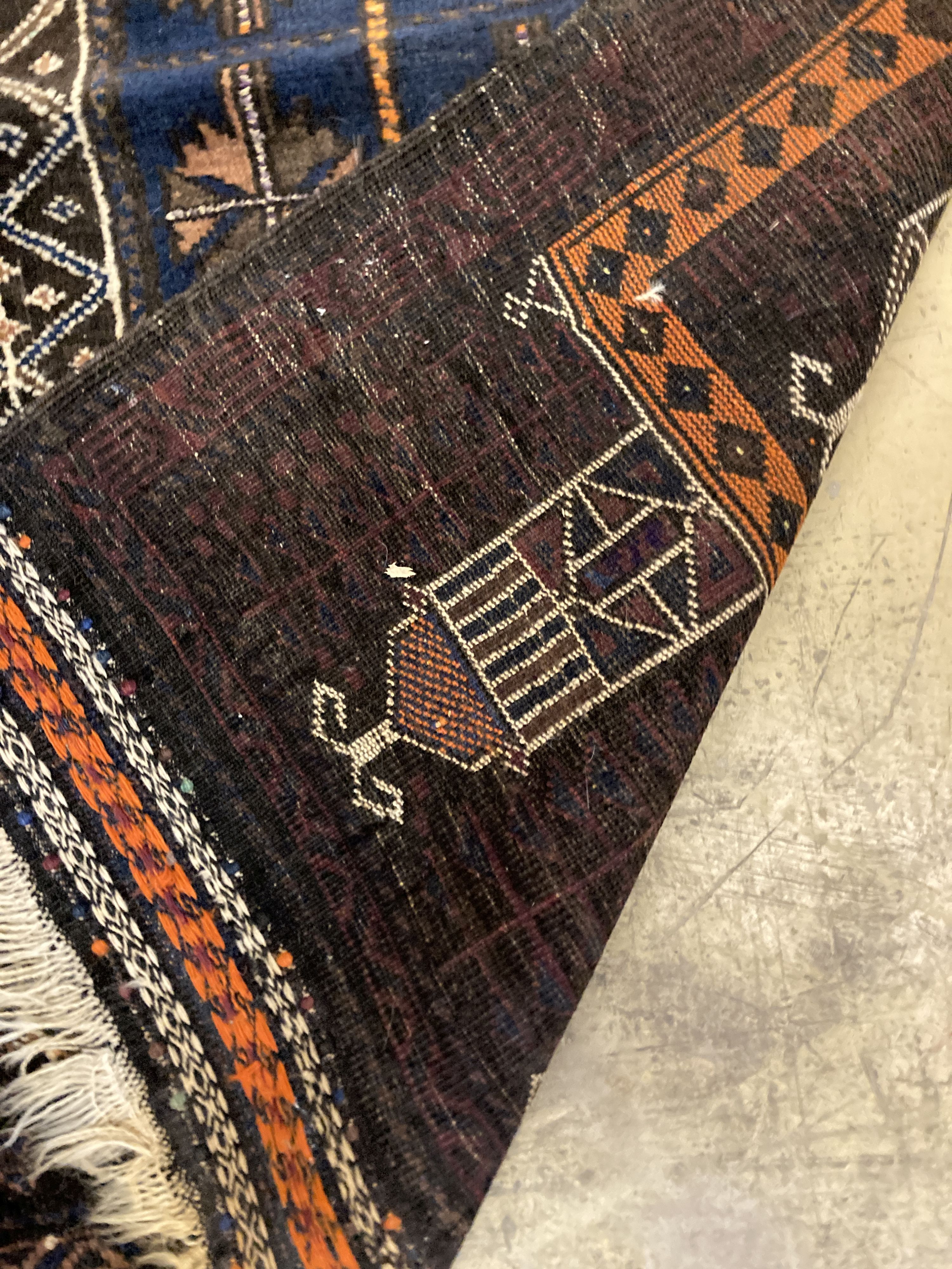 A Turkoman prayer rug and a Bokhara pattern prayer rug, larger 130 x 90cm